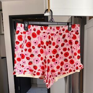 Floral Pink Strawberry Women's Shorts